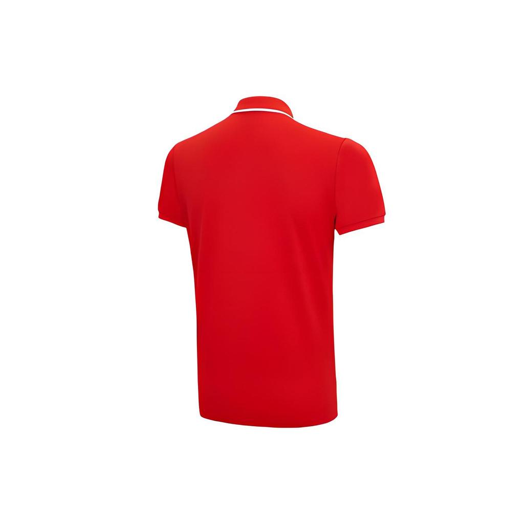 Li Ning однотонная повседневная дышащая рубашка поло с коротким рукавом мужские рубашки поло красные APLQ173-4