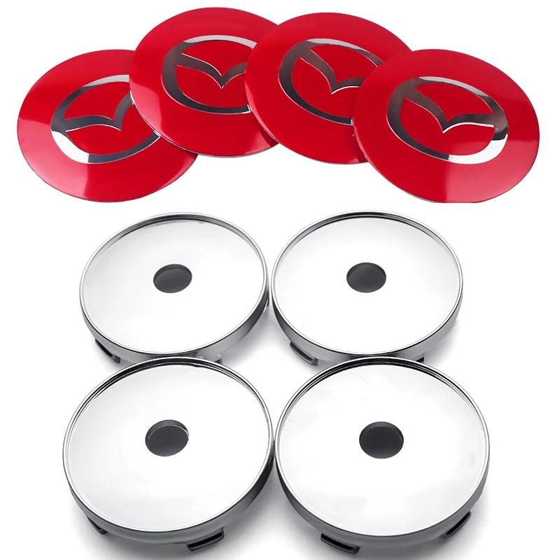 4pcs 56/60mm Car Wheel Center Cover Sticker Hub Cap For Mazda Speed MS 2 3 5 6 323 RX8 MX5 Axela Atenza CX-3 CX-4 CX-5 CX-8 CX-9 h3