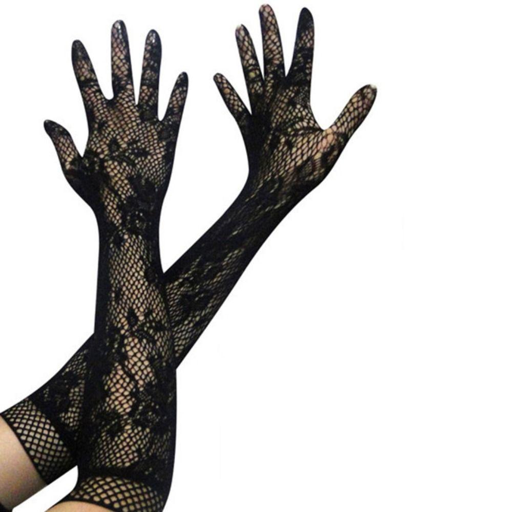 Защита от солнца Кружевные перчатки с цветочным узором Тонкие сетчатые ажурные перчатки Модные летние митенки для верховой езды