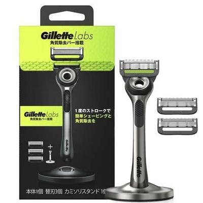 Gillette Labs Отшелушивающее мыло с подставкой для бритвы 3 сменных лезвия Gillette P&G + (1 комплект) /