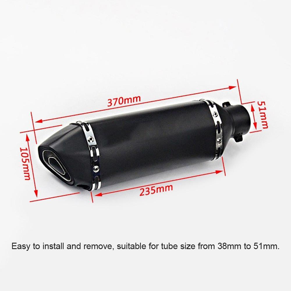 38-51mm Universal Exhaust Muffler Pipes Slip On Silencer Stainless Steel Tail Tube High Temperature