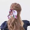 Silky Satin Hair Bows Women Knotted Hair Ties Elastic Bands Satin Hair Ribbon Scrunchy Red Ponytail Holder for Girls Oversized