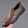 Spring Autumn New Men's Daily Casual Genuine Leather Shoes Manual Line Soft Leather Soft Sole Loafers Shoes D218