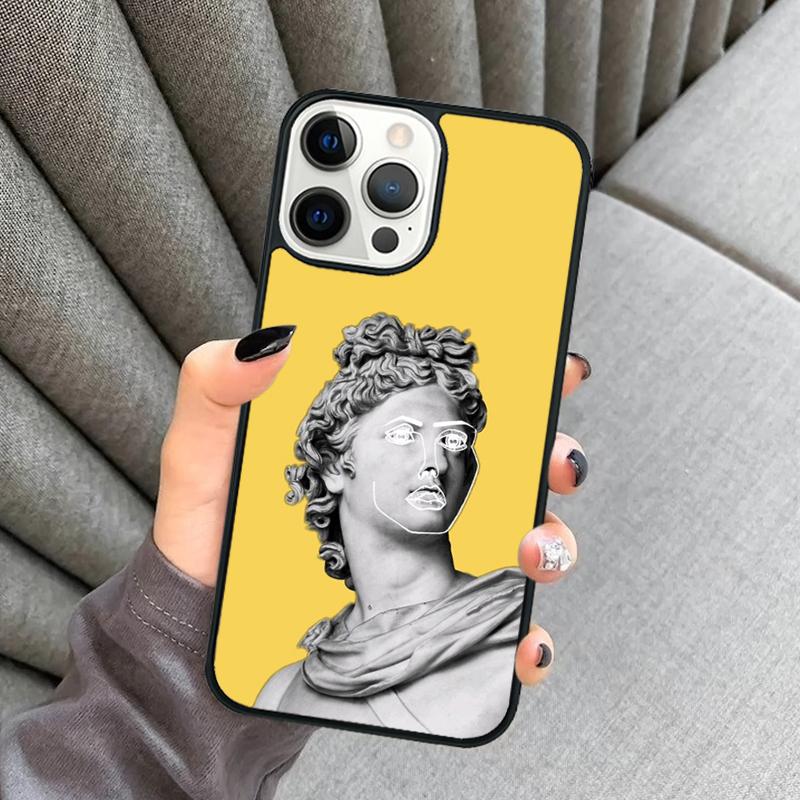Гипсовая статуэтка Скульптура Цитаты Чехол для телефона Для iPhone 17 Air 16 16e 15 13 14 Pro Max 11 12 Plus 2022 MAX Чехол coque