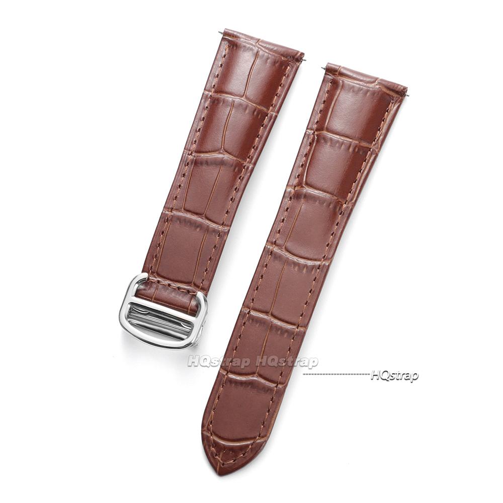 18 мм 20 мм 22 мм Винтажные кожаные ремешки для часов Cartier из коровьей кожи Мягкий ремешок для умных часов Складная пряжка Мужской Женский Браслет