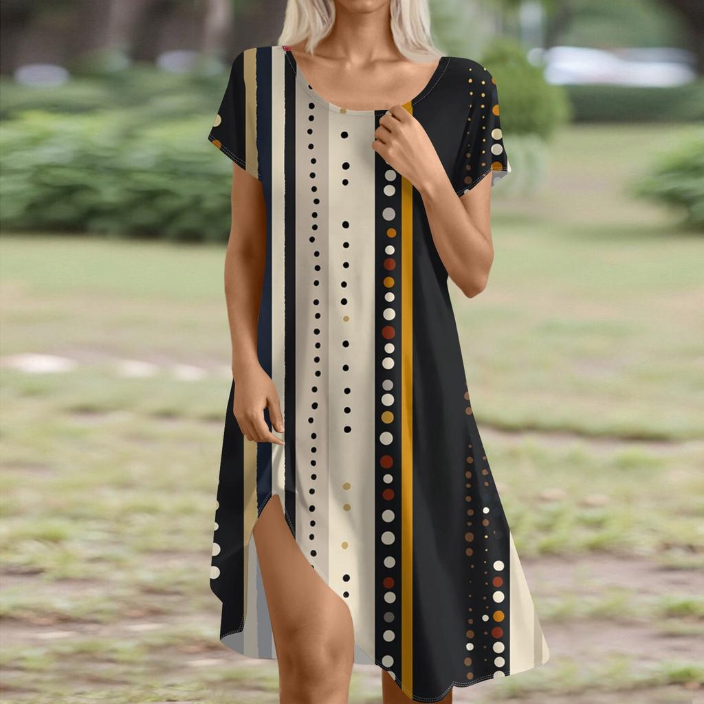 Платье в стиле бохо с коротким рукавом для женщин, повседневное, свободного кроя, летнее, сарафан с цветочным принтом и карманами