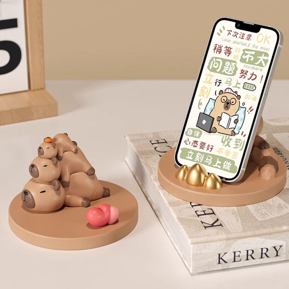 Resin Capybara Phone Stand Anti-slip Capybara Desk Lazy Bracket  Smart Phone Display