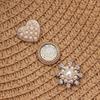 10PCS Pearl Flower Rhinestone Buttons Sparkling Crystal Headwear Accessories Hairpins Decoration Clothes Sewing Tools