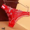 Women's Seamless Lace Embroidered See-Through Thong