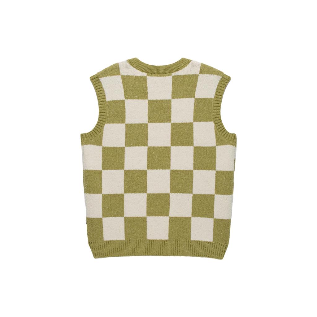 Vans V-Neck Checkered Fitted Sleeveless Vest Women Tops Green VN000F6WBD4