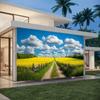 2D plane, 1 piece - blue sky and white clouds. Suitable for living room, bedroom and office.