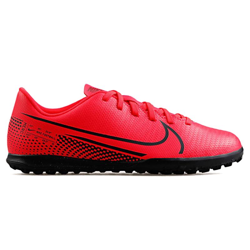Nike Mercurial Vapor 13 CLUB TF JR Тканевые Нескользящие Износостойкие Низкие Детские Футбольные Бутсы Красный Черный Детские Кроссовки AT8177-606