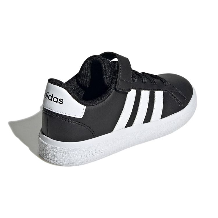 adidas Grand Court J Черно-белые детские кроссовки Core-Black Cloud-White GW6513