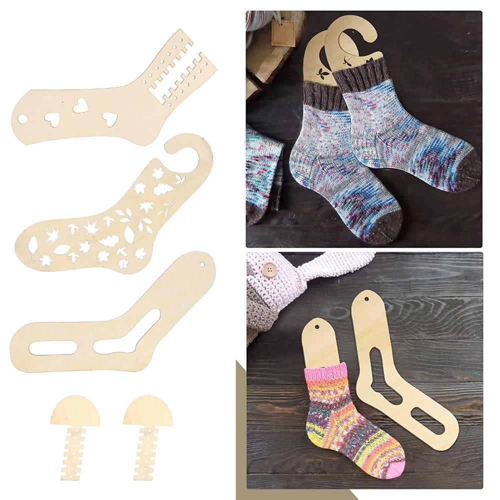 6pcs Adjustable Wooden Sock Blockers With Ruler Stocking Display Molds For Craft