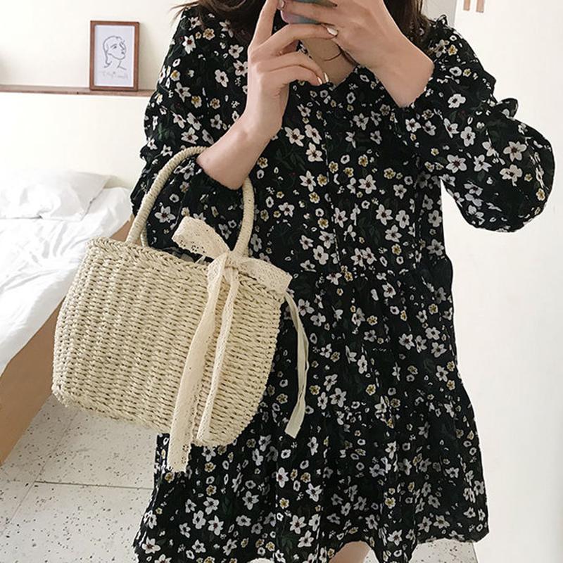 Женская соломенная сумка из ротанга, тканая соломенная сумка ручной работы, новые сумки через плечо с лентой