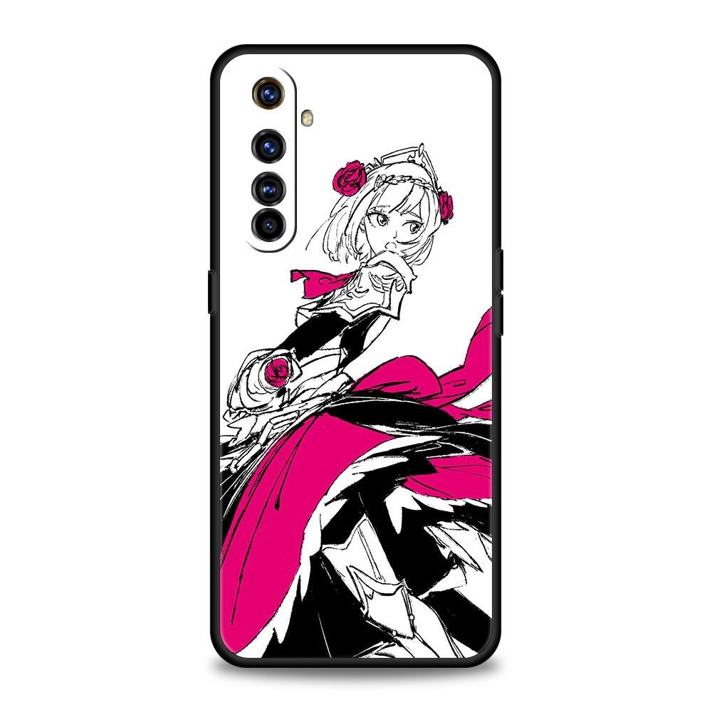 Genshin impact черный и белый для Realme 9i роскошный чехол для телефона 9 8 5G GT2 7 6 Pro Plus 8i C21 C3 C11 C25 черный силиконовый чехол