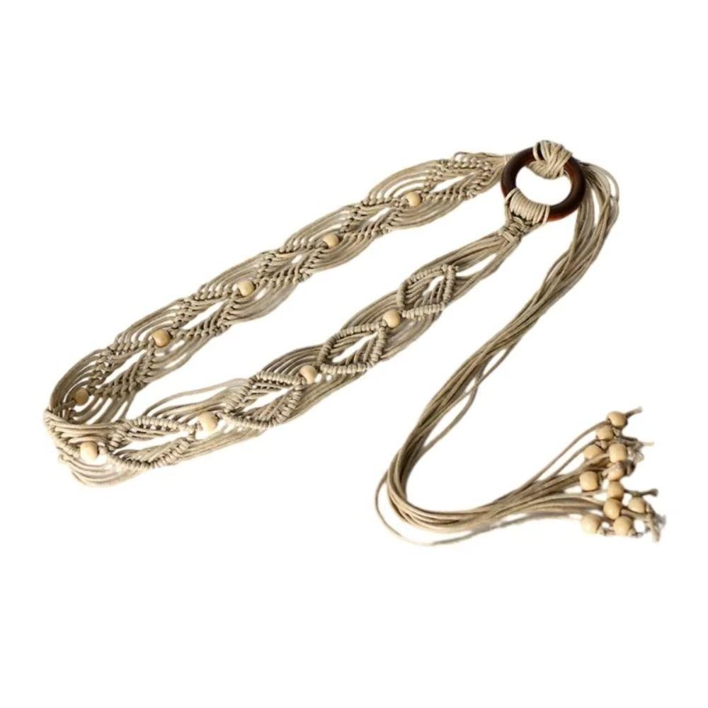 Woven Knot Female Waist Rope Wax Rope Ethnic Style Waist Chain Casual Dress Waistband Girls