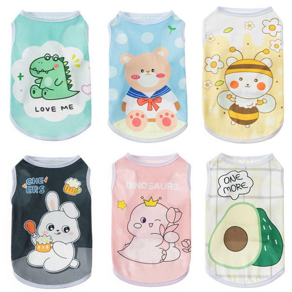 Small Dogs Dog T-Shirts Sleeveless Cat Puppy Clothes Cute Pet Vest