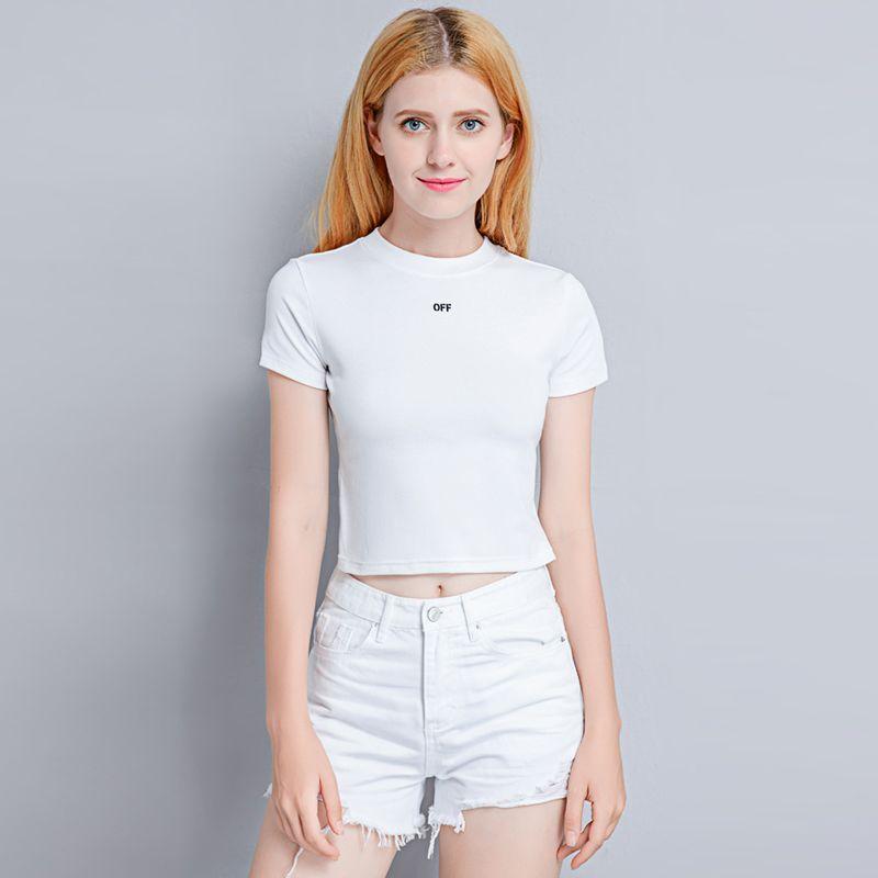 Celebrity Style Ins Crop-Top Short Sleeve T-shirt Women's 2025 Summer New Arrival Short Pure Cotton T-shirt Undershirt Tops Fashion