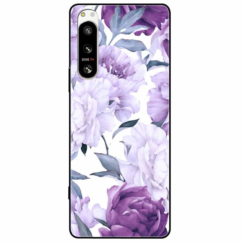 For Sony Xperia 5 IV / 1 IV Case 10IV Soft Silicone Flower Phone Back Cases For Sony Xperia 10 IV V Cover 5IV TPU Bumpers 10V