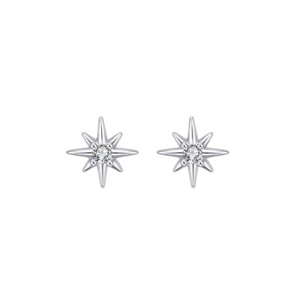 Gold Silver Color Eight-pointed Star Earrings for Women Mini High-end Zircon Star Cartilage Piercing Earrings Minimalist Jewelry