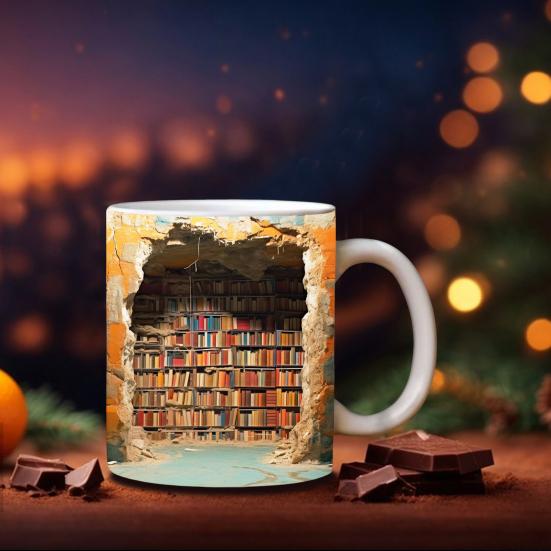 300-400 мл кофейная кружка с книжной полкой и ручкой, термостойкая керамика, пищевой многофункциональный чай, молоко, вода, полка для библиотеки, чашка для любителей книг, подарок на день рождения