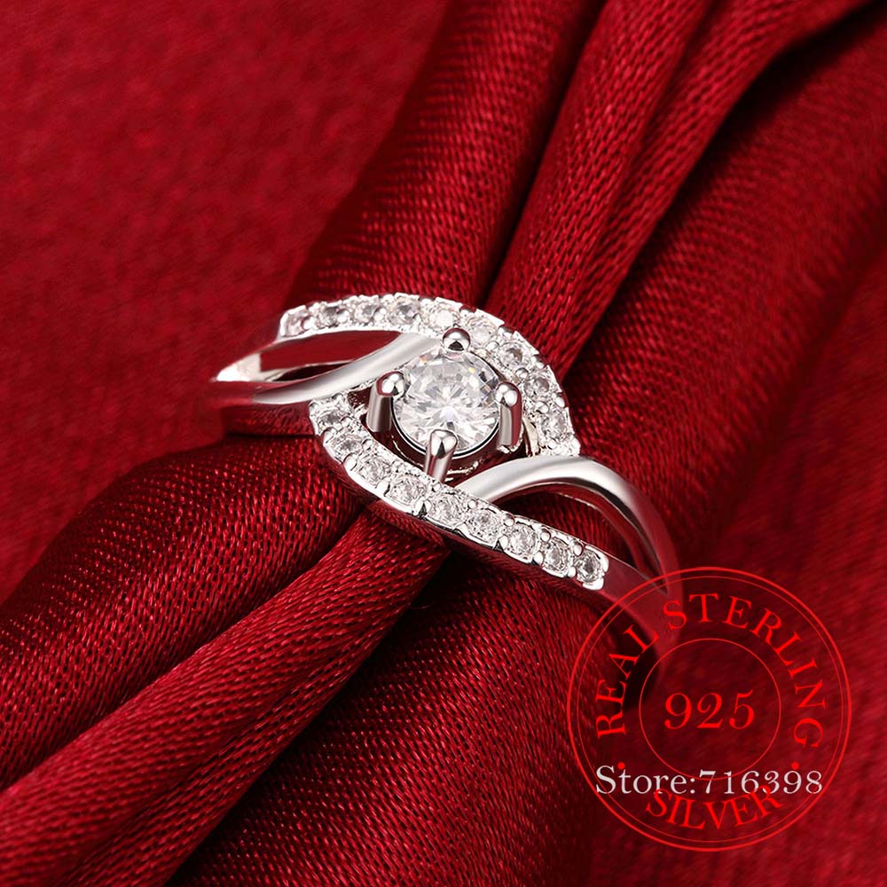 Ювелирные изделия из стерлингового серебра 925 пробы, винтажные роскошные обручальные серебряные кольца класса AAA+ с кристаллами для женщин, модные украшения Anel De Prata, подарок