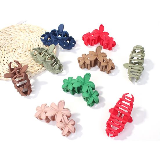 Женский пластиковый коготь для волос в форме цветка ярких цветов, заколка для волос, противоскользящий дизайн, прочный захват, коготь для волос, заколка для волос на затылке, головные уборы