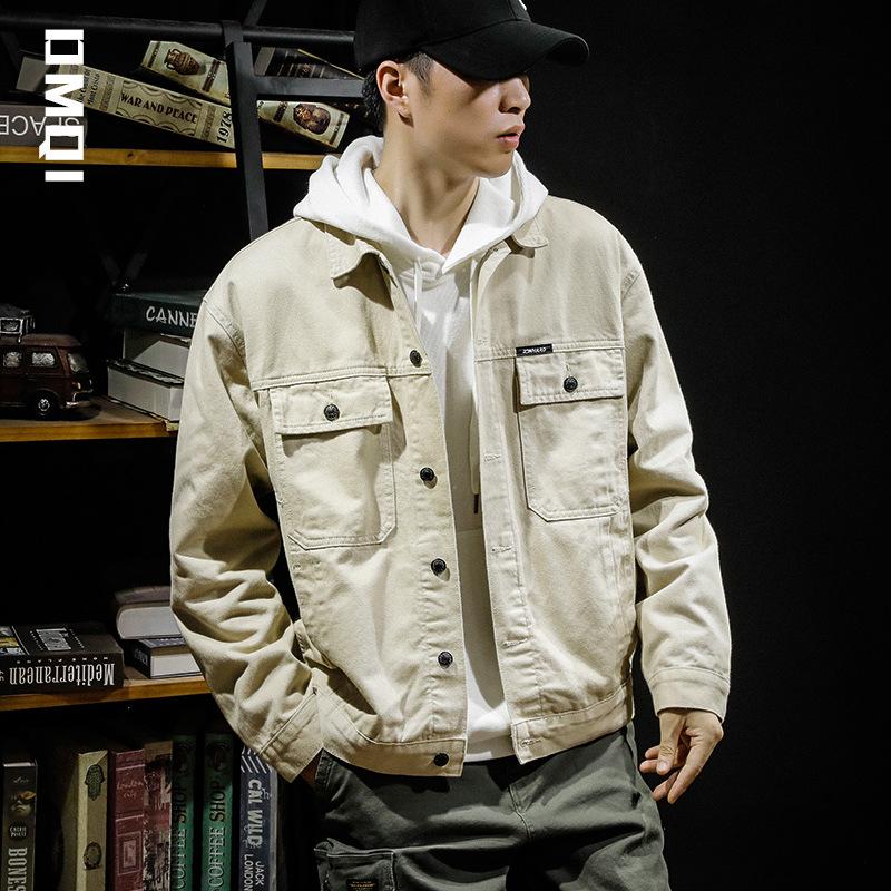 Мужская джинсовая куртка свободного покроя с лацканами, мужская свободная куртка American Flight Tooling большого размера