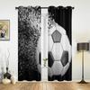 Soccer Balls Football Design Blue Curtains Window Treatment Drapes Window Curtains For Living Room Bedroom Kids Room Home Decor