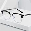 Anti Blue Light Glasses for Men and Women Retro Half Frame Eyebrow Glasses Frame Classic Flat Lens