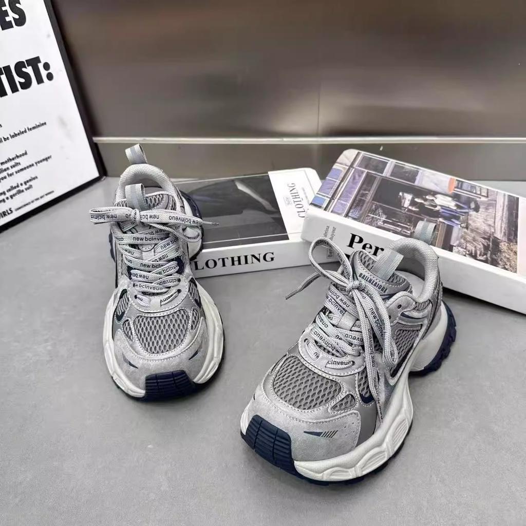 5 см ретро европейские папины кроссовки женская обувь 2025 осень новинка на толстой подошве удобные и дышащие повседневные спортивные кроссовки