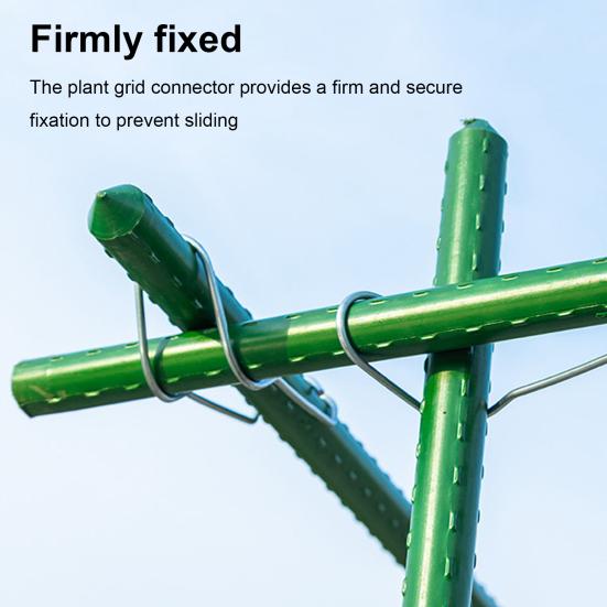 50 Pcs Steel Wire Connecting Buckles for Bamboo Canes Reusable Trellis Clips Pipe Connectors Garden Clips for Plants Support Gardening