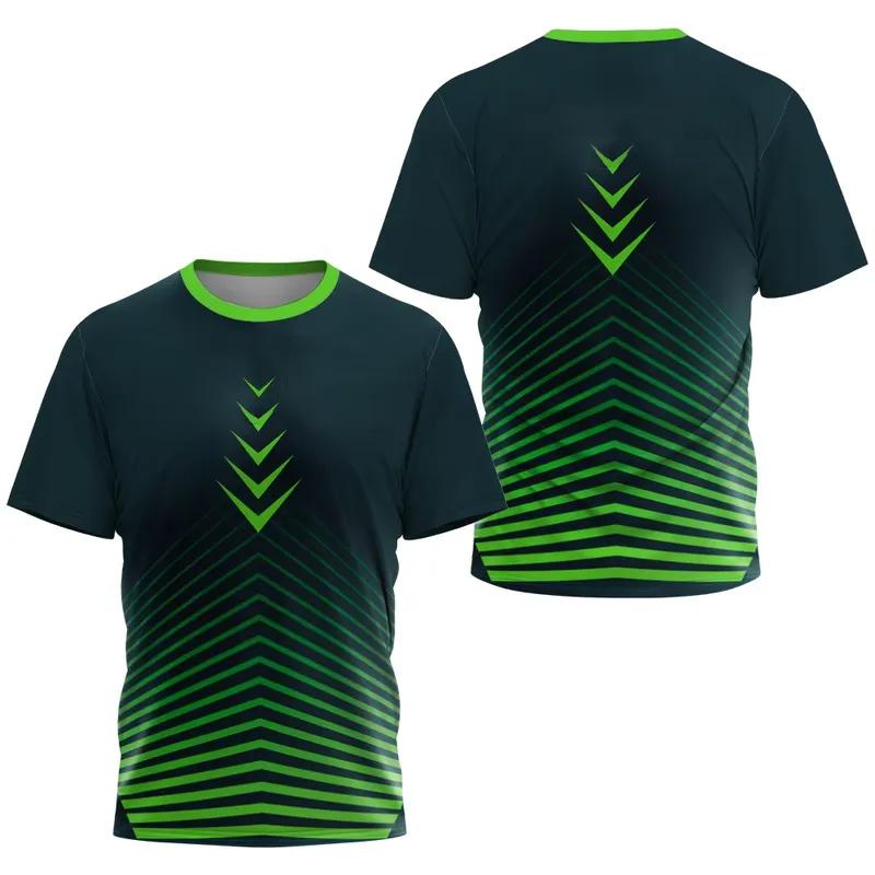 3D Digital Print Fashion Gradient Stripe T Shirt Men 2026 Badminton Table Tennis Training Summer Tops Casual Sports Tee