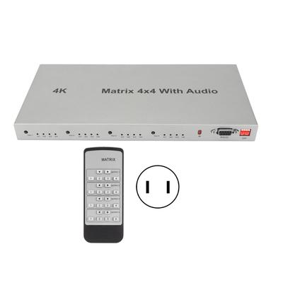 Матричный коммутатор 4x4 с интерфейсом HD Multimedia, 4 входа 4 выхода, корпус из алюминиевого сплава, 4K HD Multimedia Splicer