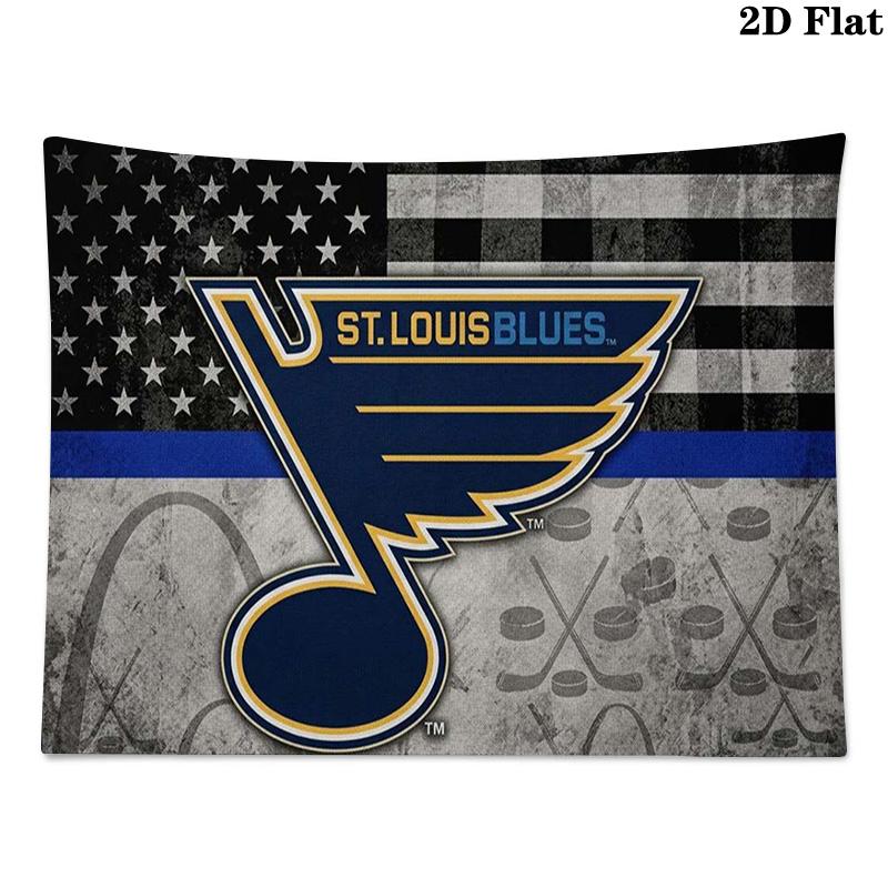 St. Louis Blues Logo Wall Tapestry Aesthetic Wall Hanging Printed Fabric Blanket Decorative Tapestries for Bedroom Living Room Home Decor