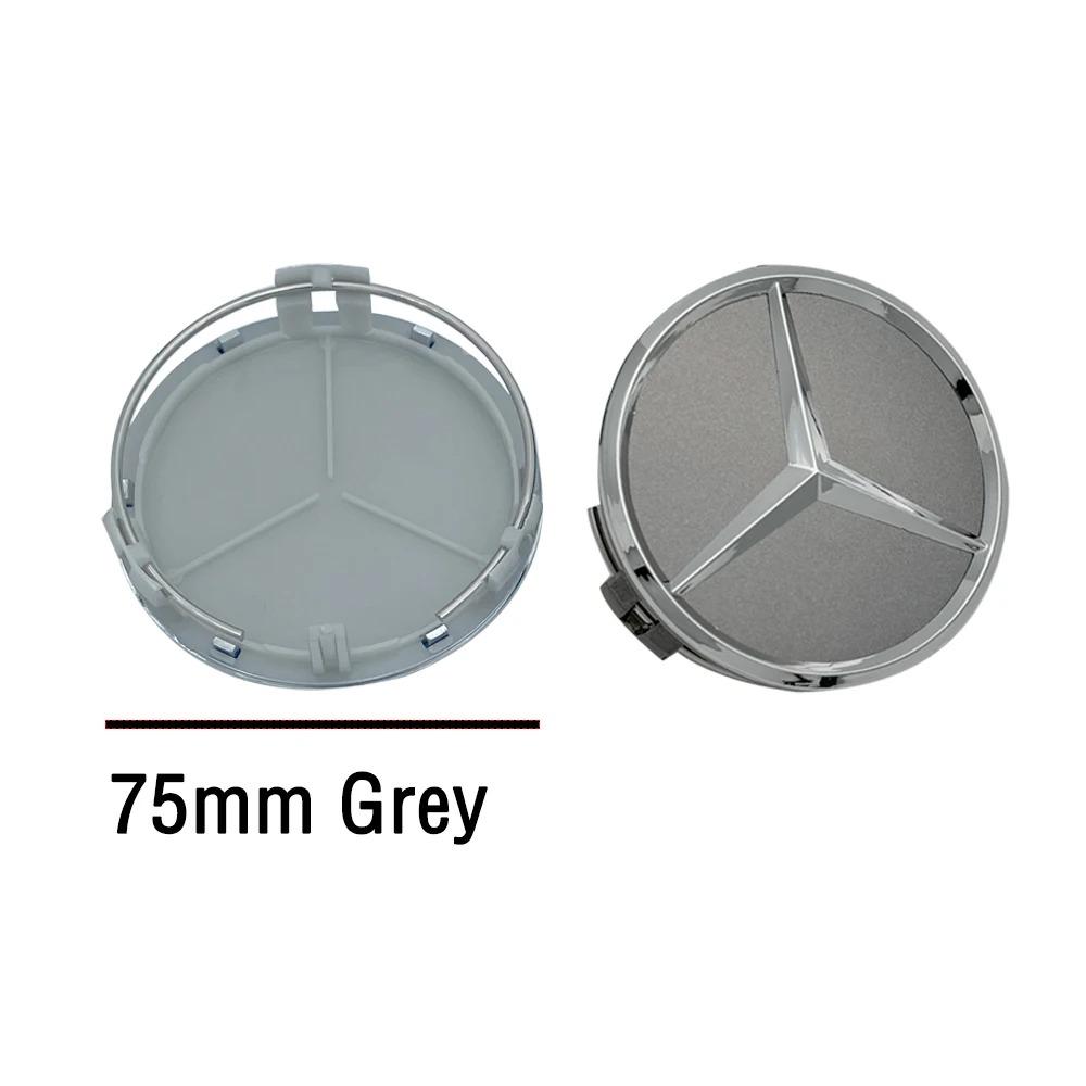 PZQ2 75mm 4pcs Black Silver Car Wheel Center Hub Cap Badge Cover For Mercedes Benz AMG W205 W204 GLC GLK Interior Mouldings LGGQ-Benc