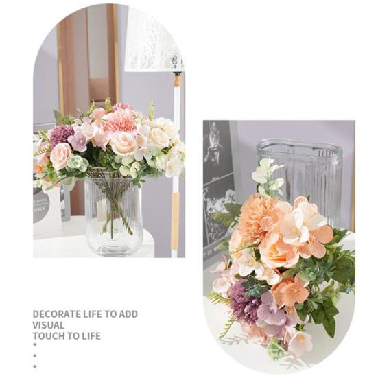 Искусственные цветы, реалистичный букет из искусственного шелка, многоразовые яркие поддельные цветы для домашнего офиса, украшения обеденного стола