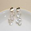 Серьги-пусеты из натурального пресноводного жемчуга Кеши, неправильной формы, барокко, разбитый серебристый жемчуг, французские серьги-гвоздики