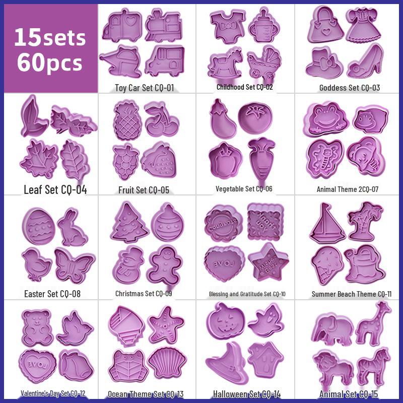 Набор 3D мультяшных формочек для печенья - Весенние пресс-вырубки для Рождества, Хэллоуина и Пасхи
