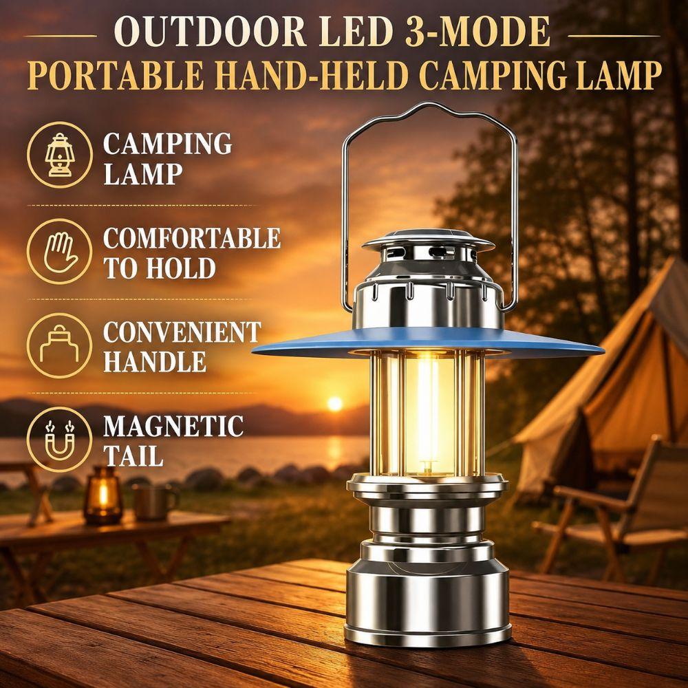USB Rechargeable Tent Atmosphere Light Vintage Hiking Flashlight LED Camping Lantern  Outdoor