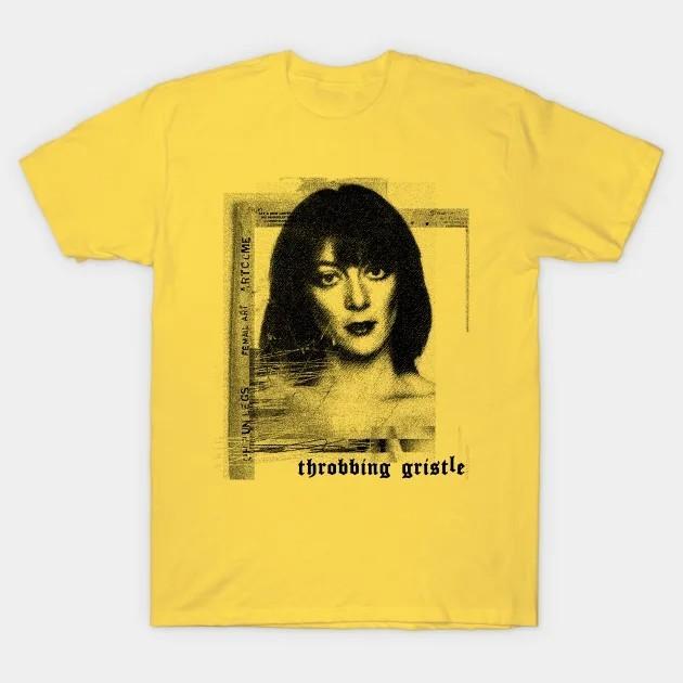 НОВАЯ футболка Throbbing Gristle Желтая Хлопок Все размеры S-5XL Подарок для фанатов Футболка DS231 Унисекс Футболка
