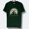 Vintage 90s A Viacom Company Paramount Logo T-Shirt Collectible Streetwear Movies Television Promo Tee Green Single Stitch Small
