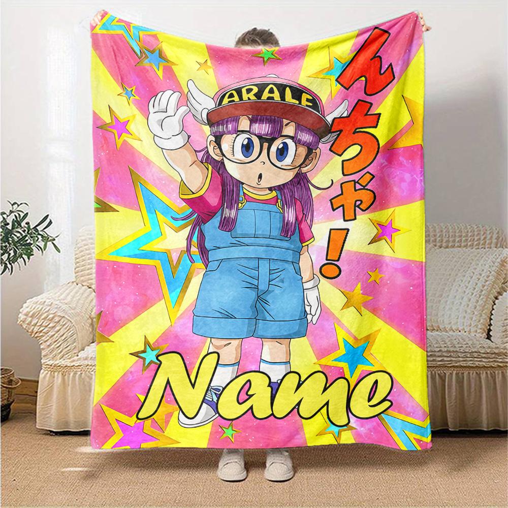 Customiz Name Personality Arale Norimaki Blanket Soft &Warm Sofa Office Bed Travel Lunch Break Blanket, Gift Suitable for All Seasons