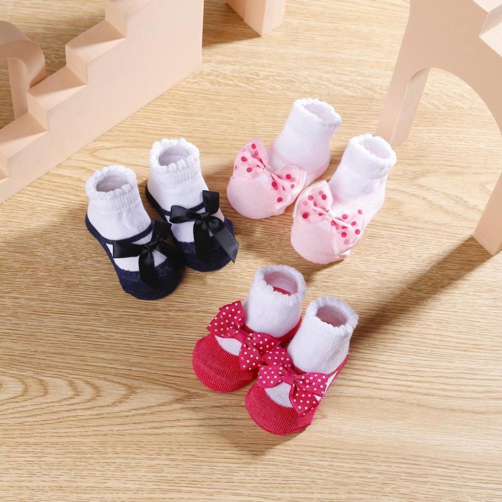 Cotton Baby Socks 0-6 Months Anklet Socks Cute Striped Lace Trim Socks