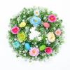 Plastic Easter Decoration Wreath Simulated Plant Lifelike Easter Egg Wreath Faux Flowers Handmade Spring Floral Wreath