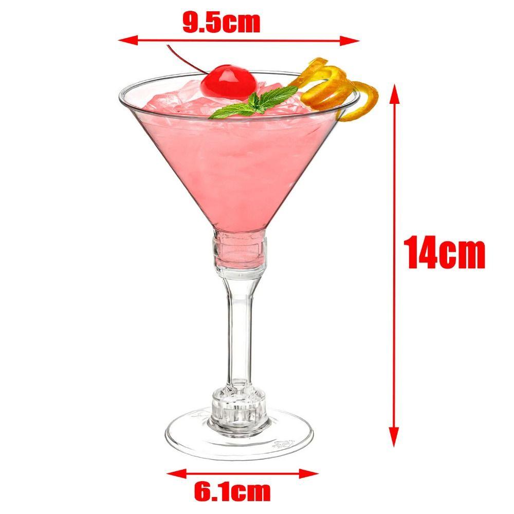 20 Pcs Unbreakable Disposable Wine Glass Clear Goblet Plastic Margarita Glasses  Champagne