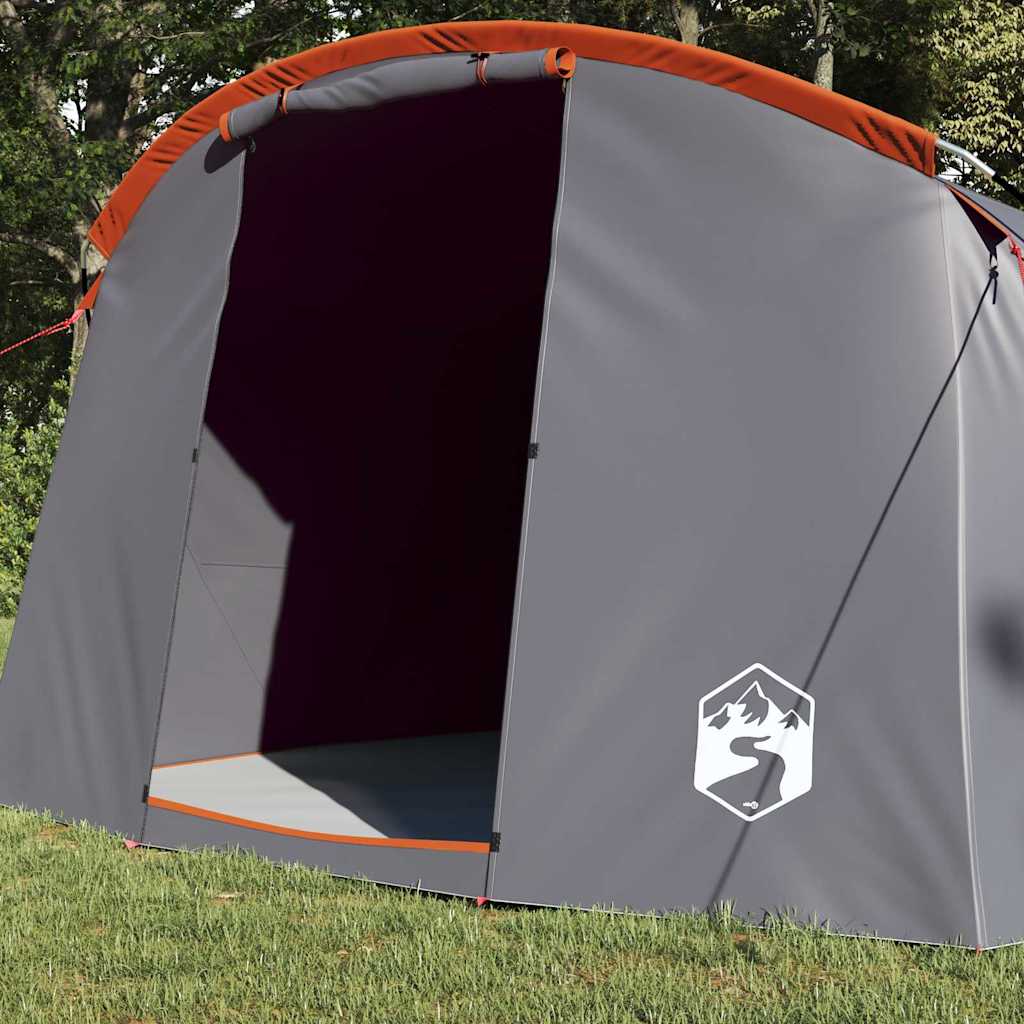 Tunnel Tent for 4 Persons Gray and Orange 318 x 275 x 140 cm