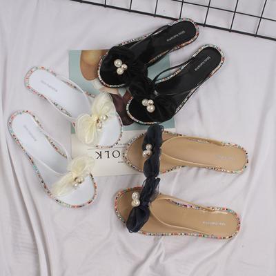 Модные женские новые тапочки летние шлепанцы верхняя одежда красочные ромбовидные бабочки пляжные сандалии на плоской подошве модные и удобные