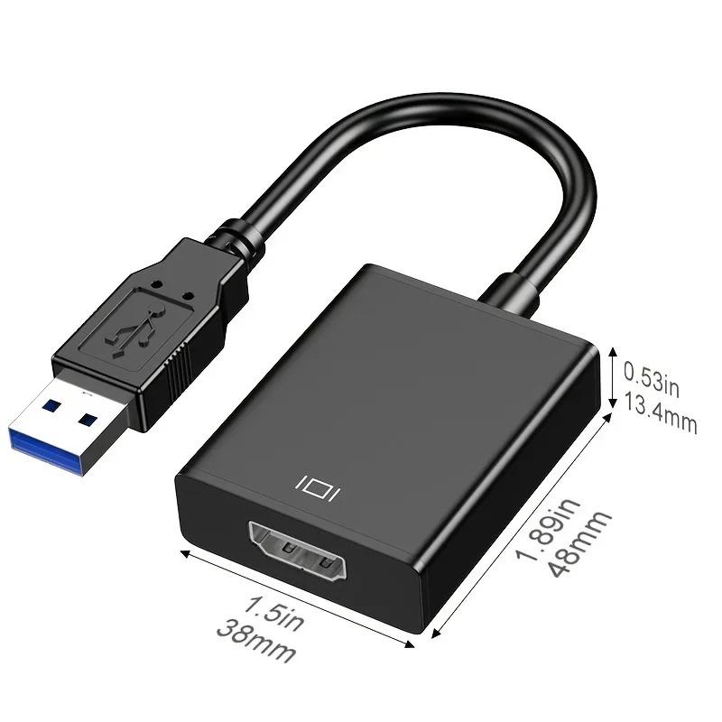 Адаптер USB-HDMI 1080P USB 3.0/2.0 в HDMI Внешний аудио-видео адаптер кабель для ПК-ноутбука